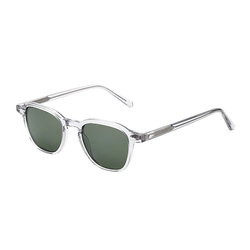 Italy Luxury Brand Vintage Square Sunglasses for Men Women Acetate Polarized Transparent UV400 Protection Light Weight Sun