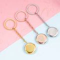 Personalized Fashion Couple Key Chain Diy Stainless Steel Round Photo Box Commemorative Pendant Keychain