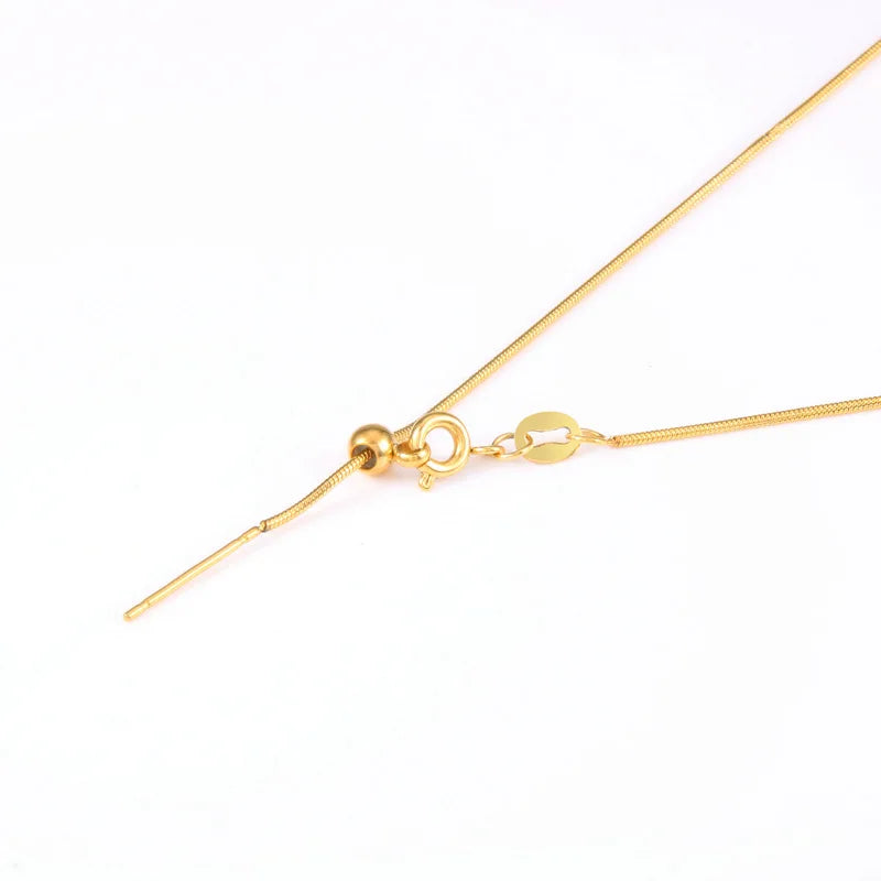 Stainless Steel 1mm Gold DIY Infinitely Adjustable Snake Chain Tiny Hypoallergenic Necklace for Weddings and Gifts-KC2204090