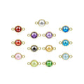 GP US 4mm 6mm DSCB 14k Gold Filled 3A CZ Connector Double Holes Flat Back Zircon Birthstone Permanent Chains Jewelry Wholesale