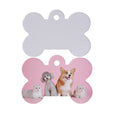 Wholesales Blanks 2D Sublimation Metal Dog Id Name Tag Double Sides Printing Small Bone Shape Pet Tag