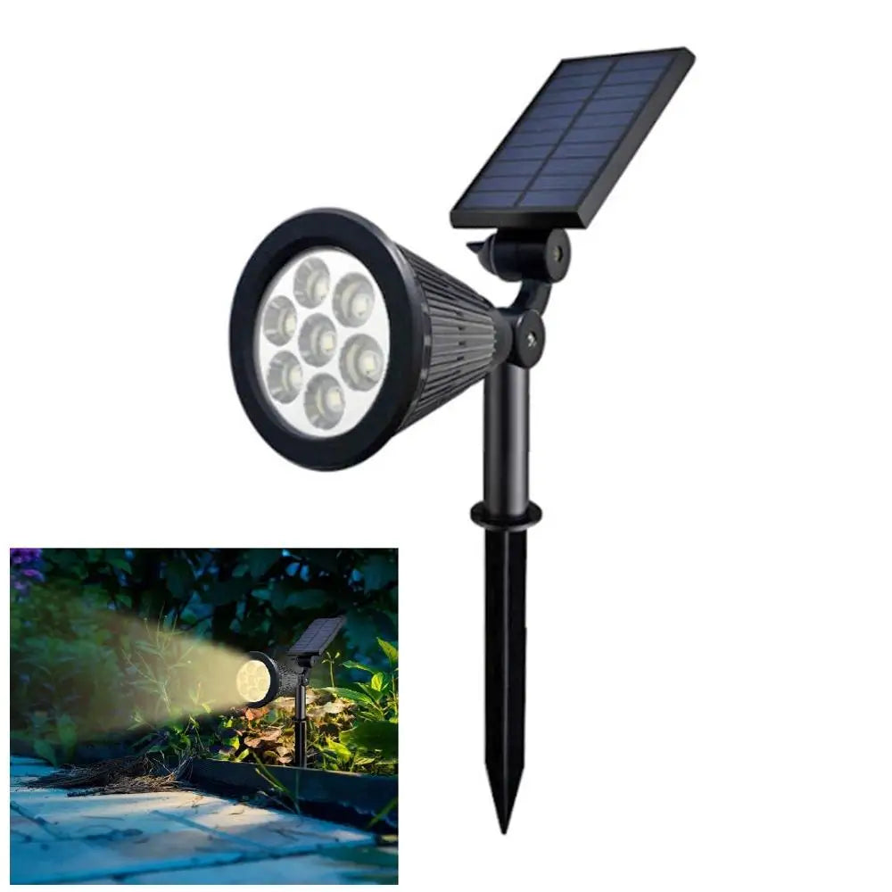 Outdoor IP67 Solar 7-Color LED Spike Decorative Garden Spot Light with Light Sensor and Adjustable Color Temperature