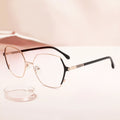 Women's 2025 Vintage Eyeglasses Butterfly Metal Spring Leg Frame Polygon Transparent Computer Glasses Myopia Spectacle Oculos