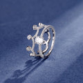 Factory Custom 925 Sterling Silver Two Piece Crown Ring Temperament Diamond Engagement Fashion Jewelry Ring for Women