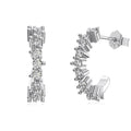 Dylam Statement Design Solid Sterling Silver Hypoallergenic Jewelry 5A Diamond Zircon Half Hoop C-shaped Stud Earrings Jewellery