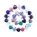 Popular Natural Gemstone Gem Stone Love Peach Heart Charms Pendants for Necklace Accessories