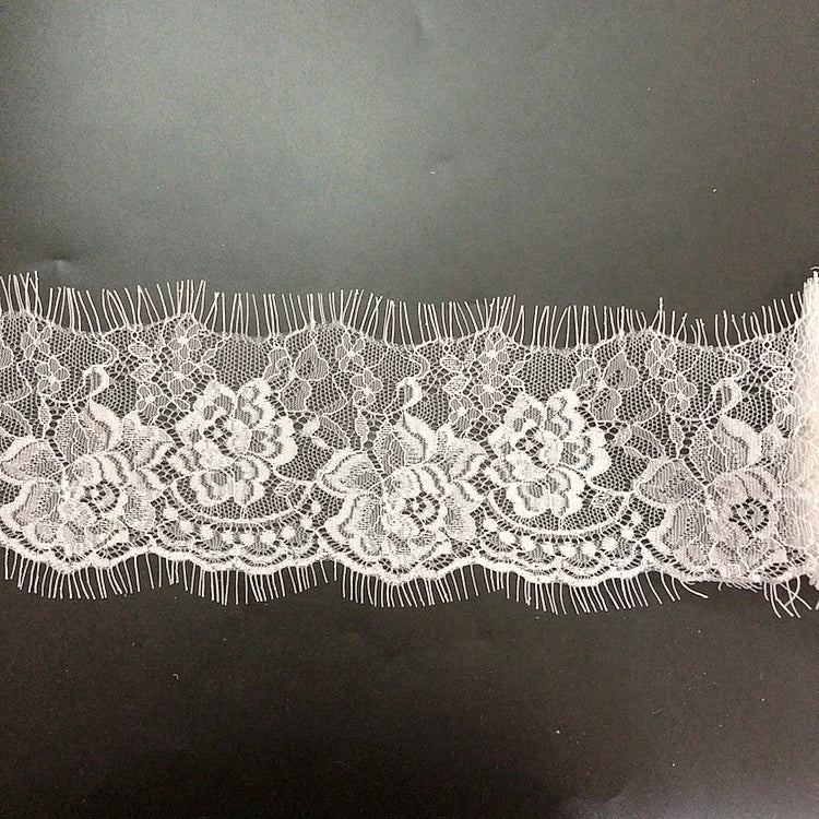 8CM Width Popular Design Black Eyelash Chantilly Lace Trim for Clothes LT2097B