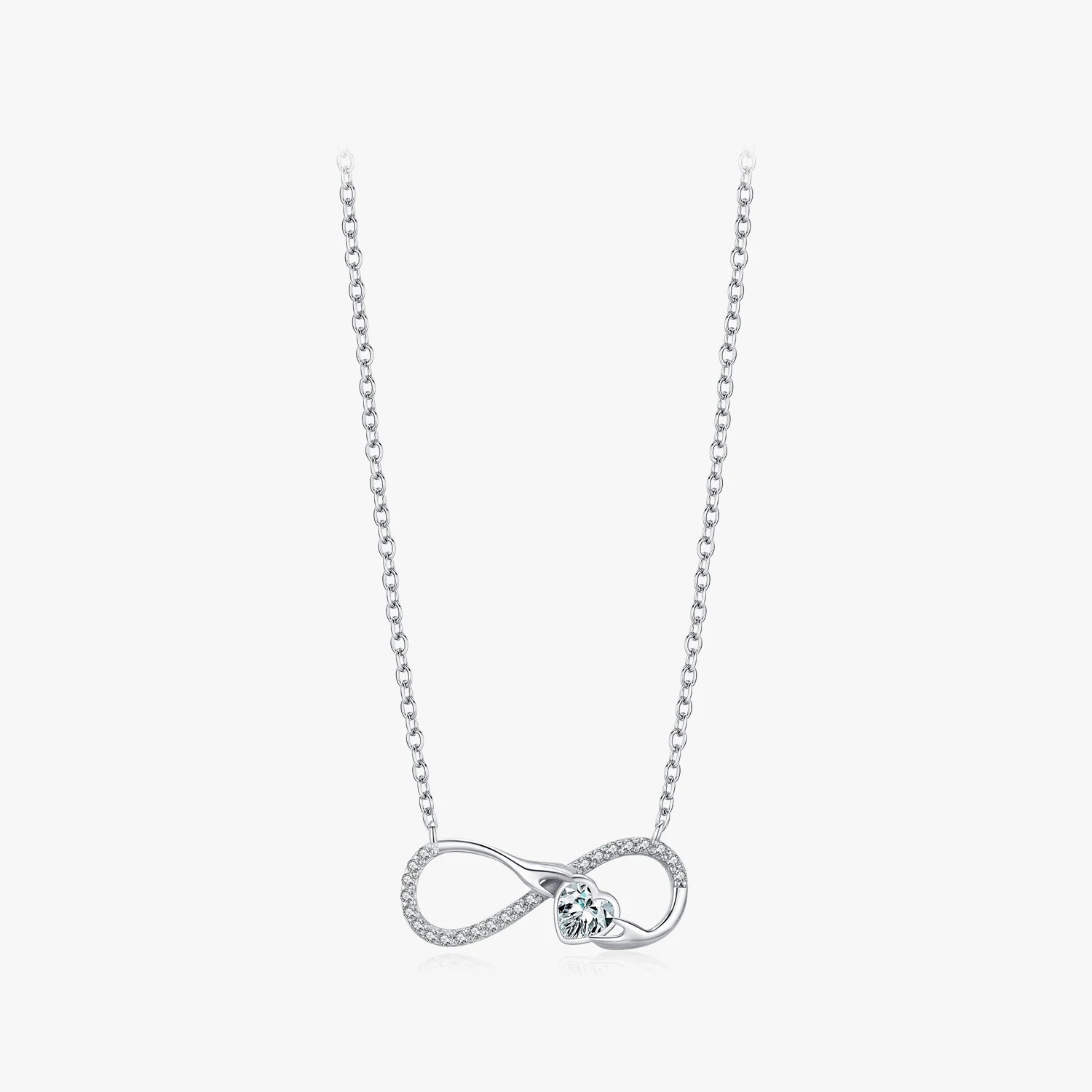Link Chain for Women Anniversary Jewelry Gifts 925 Sterling Silver Infinite Love Romantic Embrace Heart Pendant Necklace