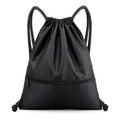 Waterproof Gym Swim Drawstring Backpack Bag Draw String Back Sack with Zip Pocket for Men Women