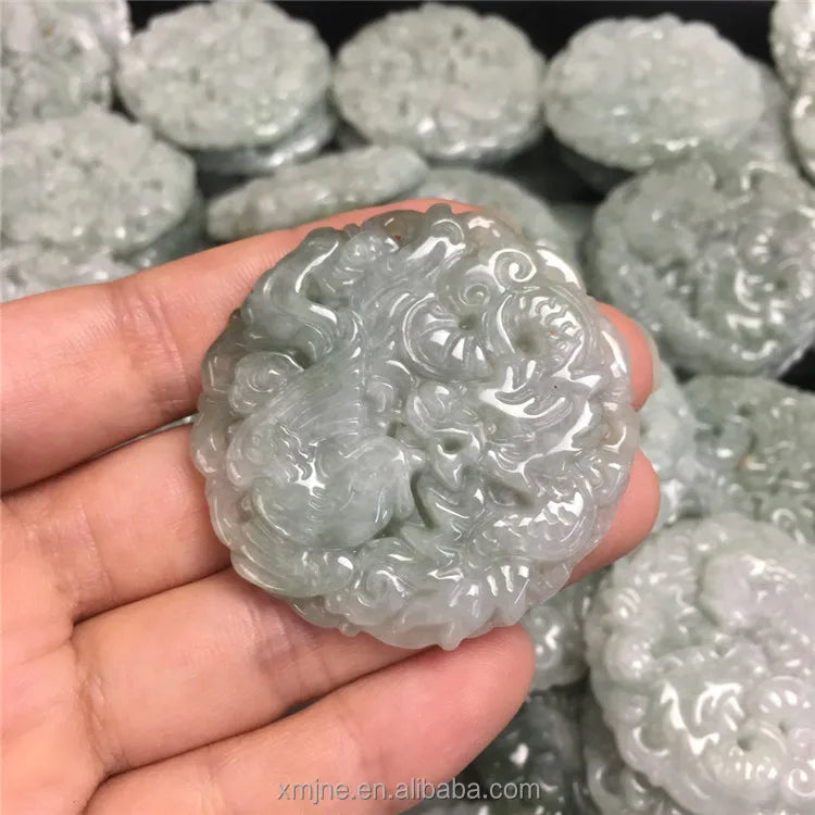 Certified Grade a  Jade Diy Jewelry Jade Pendant Zodiac Dragon and Phoenix Brand Jade Jewelry Manufacturer Wholes