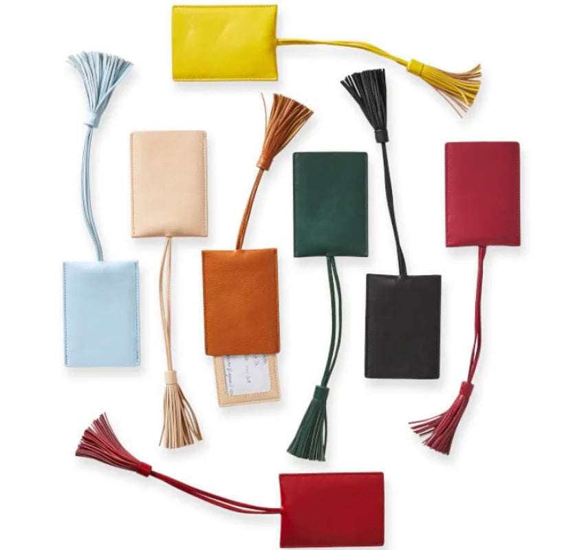 Portable PU Leather Travel Suitcase Luggage Tag with Tassel Travel Luggage Name Tag