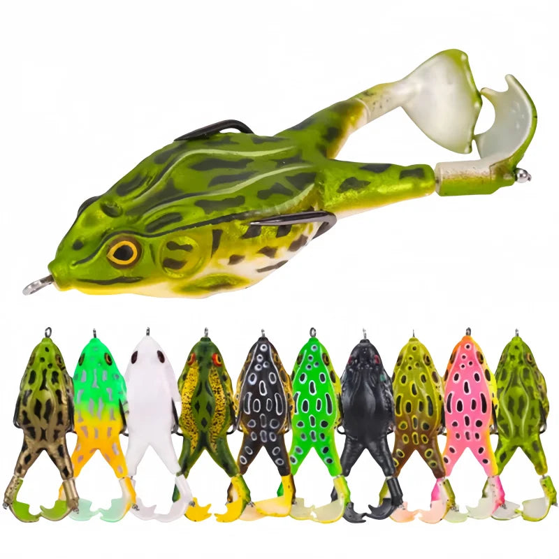 Rubber Soft Swimbait Floating Bait With Weedless Hooks Fishing Frog Bait Lure