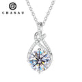 Exquisite Swirl Pendant Jewelry 925 Silver Original 2CT Round Cut D Color VVS1 Moissanite Necklaces for Women
