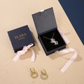 Custom Logo Satin Sponge Insert Ribbon Box Book Shape Jewelry Gift Packaging for Necklace Enhancing Visual Appeal for Boxes
