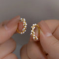 Luxury Fashion 18K Gold Plated Earrings 925 Sterling Silver Handmade Twist Pearl Clip Earrings for Women