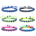 Handmade Woven Colorful Bracelet Evil Eye Beaded Adjustable Bracelet Jewelry