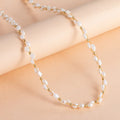 Temperament Baluoke Pearls Beaded  Necklace Adjustable Twining Gold Hole Beaded Freshwater Pearls Necklace