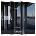 European Modern Style Main Entrance Door With Long Handle Entrance Steel Main Door Stainless Steel Pivot Door