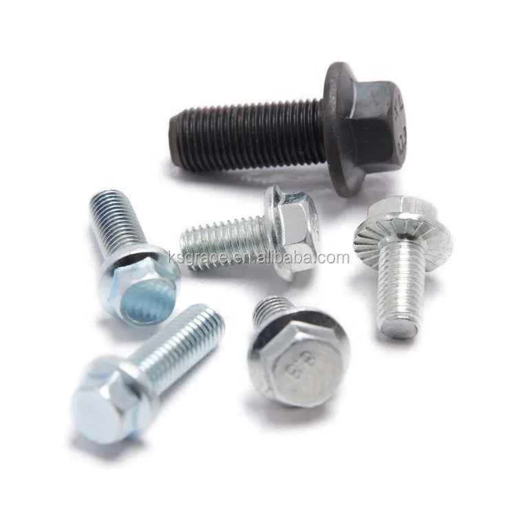 GB5789 10.9 8.8 Grade Hex Bolt High Strength Black Oxide Carbon Steel Bolts Serrated Lock Hex Flange Bolt M5 M6 M8 M10