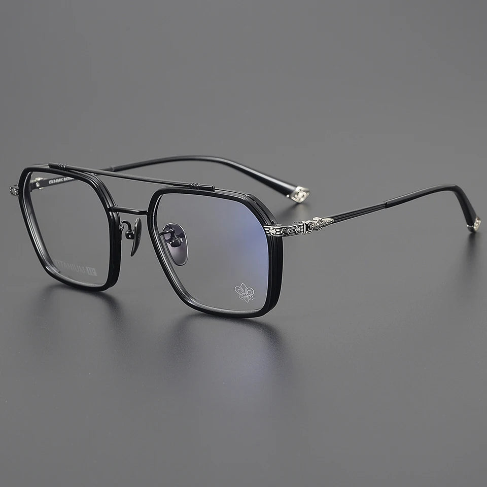 2025 Pilot Polygon Carving Progressive Multifocal Modern Decorative Designs Double Bridge Eye Glasses Shops Cycling  Goggles