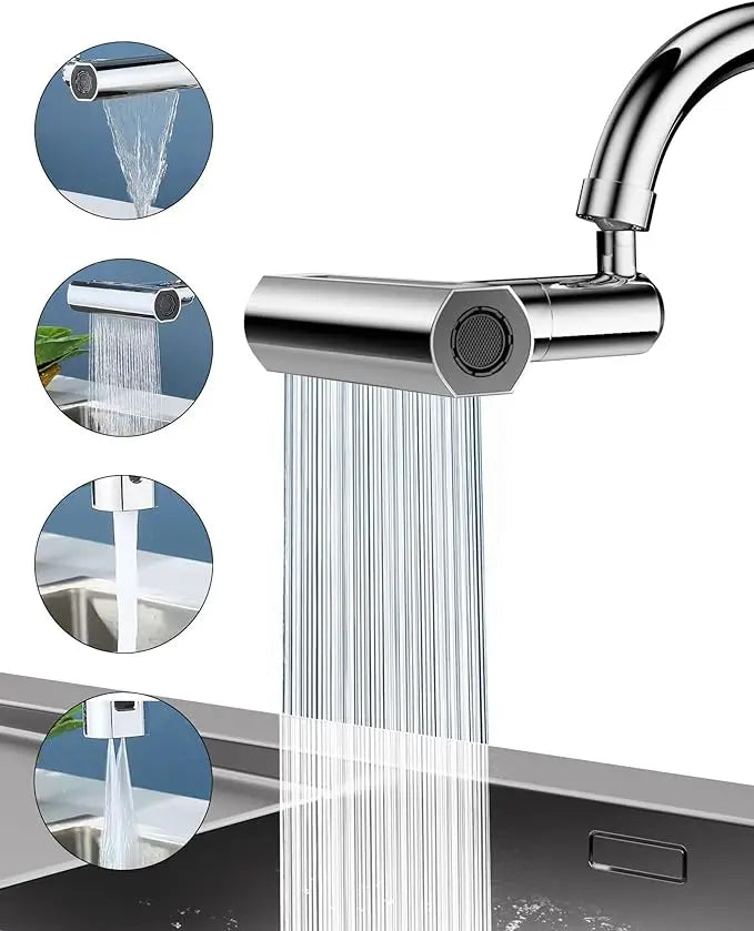 Multifunctional 4 Functions 360 Degree Rotating Swivel Kitchen Sink Faucet Extender Sprayer Attachment