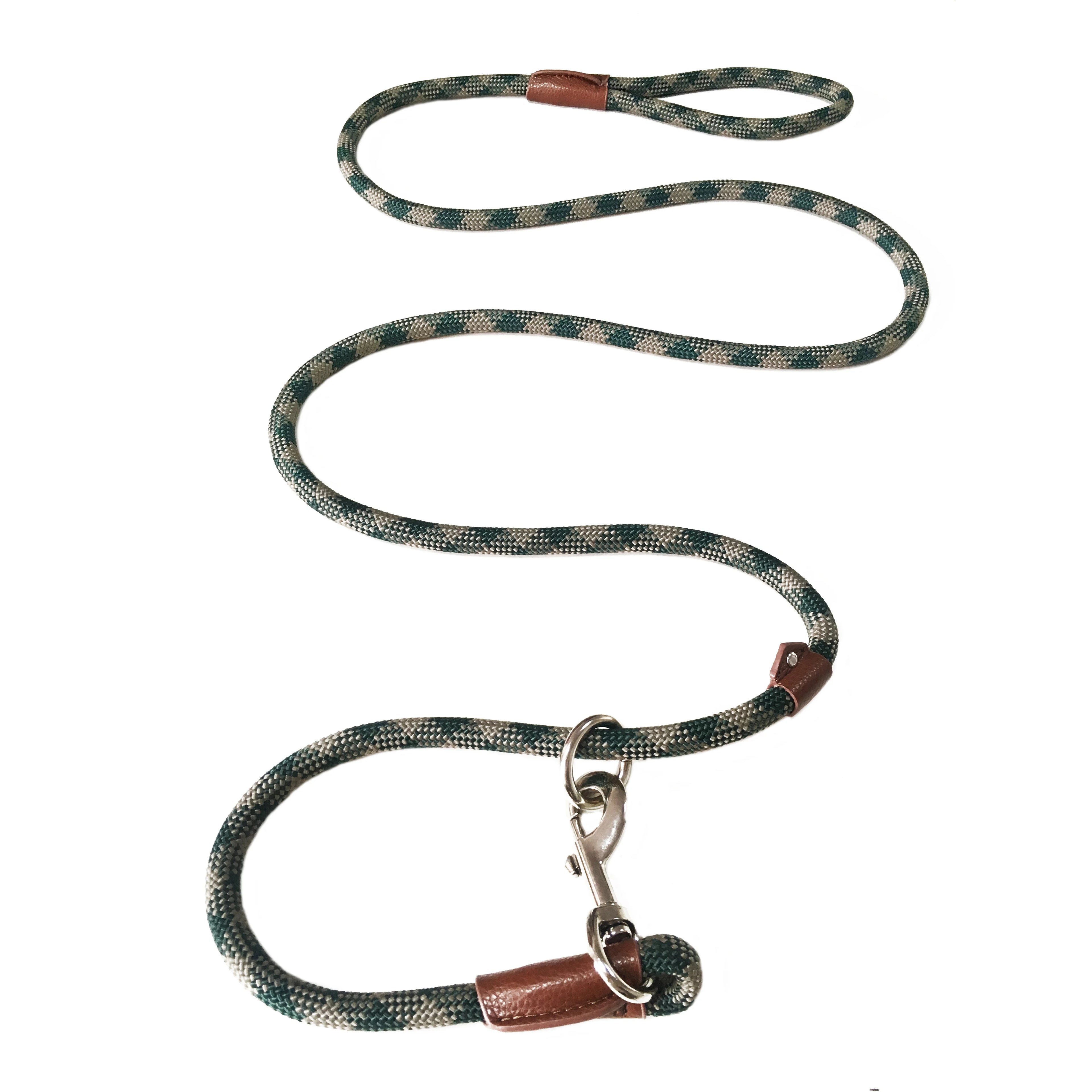 Reflective Iron & Nylon Personalized Dog Traction Slip Leash with Rope Climbing Features