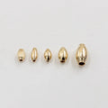 High Grade 14K Gold Filled Oval Corrugated Bead for Bracelets Jewelry Making