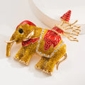 New Arrival Cute Gold Plated Animal Accessory with Auspicious Elephant Brooch Pin for Wedding Party Gift