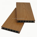 WPC Waterproof 18mm Thick Teak Decking Wood Plastic Composite Outdoor Flooring Villa Terraces European Style Anti-Slip Brushed