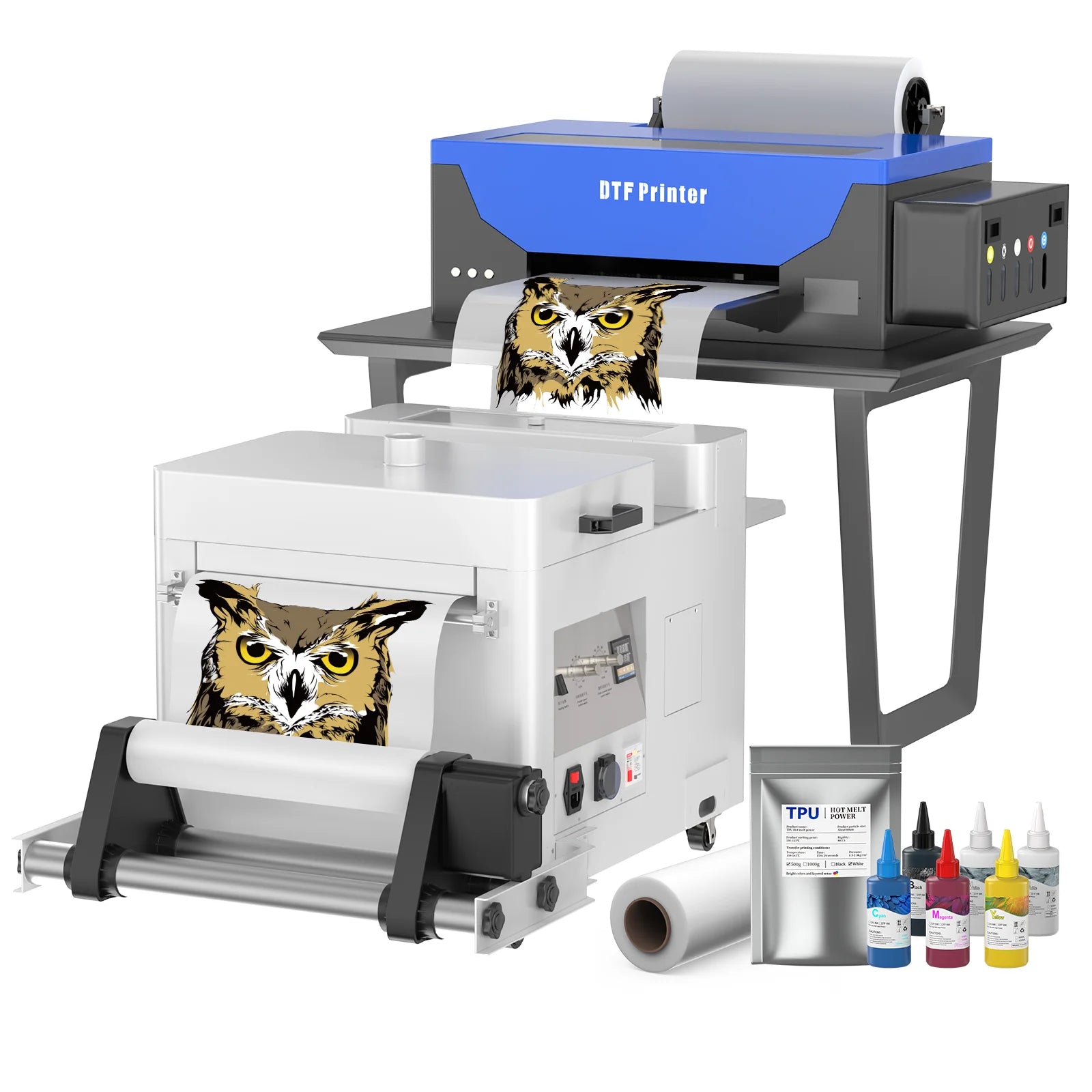 Direct to Film T-Shirts Printing Machine Small Digital A3 1390 White Toner Roll Transfer Cloth Fabric Pet Film DTF Printer