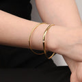 Chris April in Stock Fashion Jewelry 316L Stainless Steel PVD Gold Plated Round Glossy Bangle Bracelet