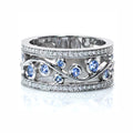 CAOSHI Blue Stone Rings Fashion Jewelry Silver Plated Ring for Women Wedding Rings Band Design Jewellery