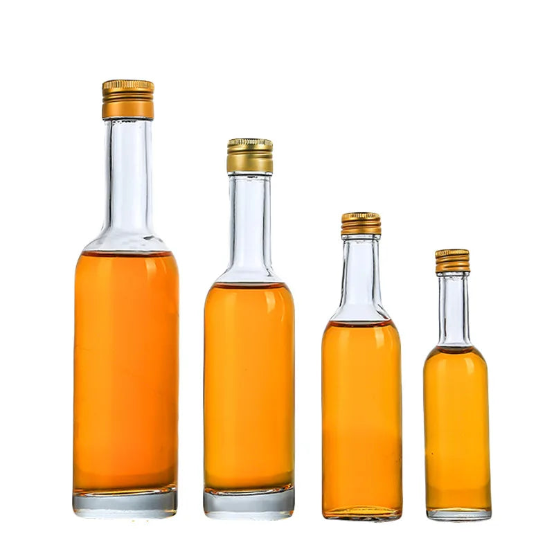 Long Neck Ice Wine Glass Bottle 50ml 100ml 150ml 200ml Capacity with Screw Cap for Whisky Vodka Tequila Liquor Storage