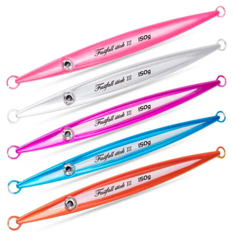 Deep-Sea Rogue Printed Slow Jigging Fishing Lure Fast Sinking Metal Red Gold Gun Versatile Ocean Boat River Lake Stream Fishing