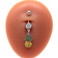 Gaby New Belly Ring Pineapple Shape Belly Button Ring Cute Pineapple Belly Piercing Navel Ring 2022 Fruit Wholesale Body Jewelry