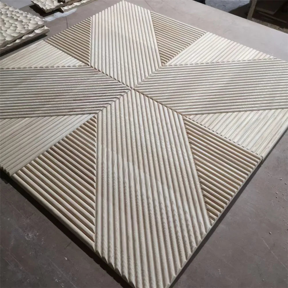 3d Waved MDF Wall Decorations Interior MDF Carved Wall Panelings Luxury MUMU Design 3D Wall Panel Laminate Interior Wallboard