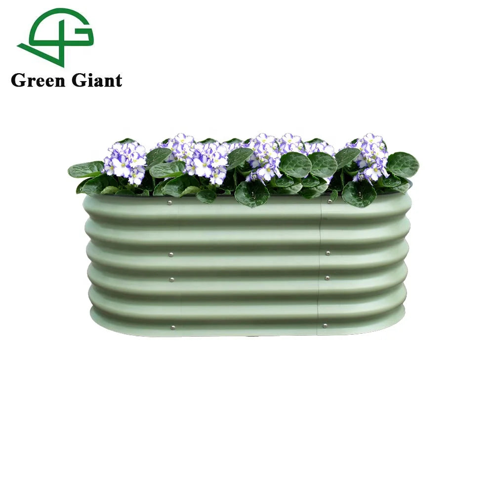 Huizhou Green Giant 17"Tall 2ft*3.5ft Modular Corrugated Metal Raised Garden Bed Kit 2N1-17 Aluzinc Galvanized Planter Box