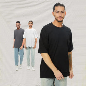 Unisex 100% Cotton Gym Workout Tops Men's Fashion Athletic Custom Logo Solid T-Shirt Crewneck Loose Fit Short Sleeve 260 Grams