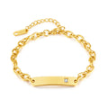 Personalize Custom Name Bracelet Gold Tone Solid Stainless Steel Adjustable Bracelet Trend Birthday Gift