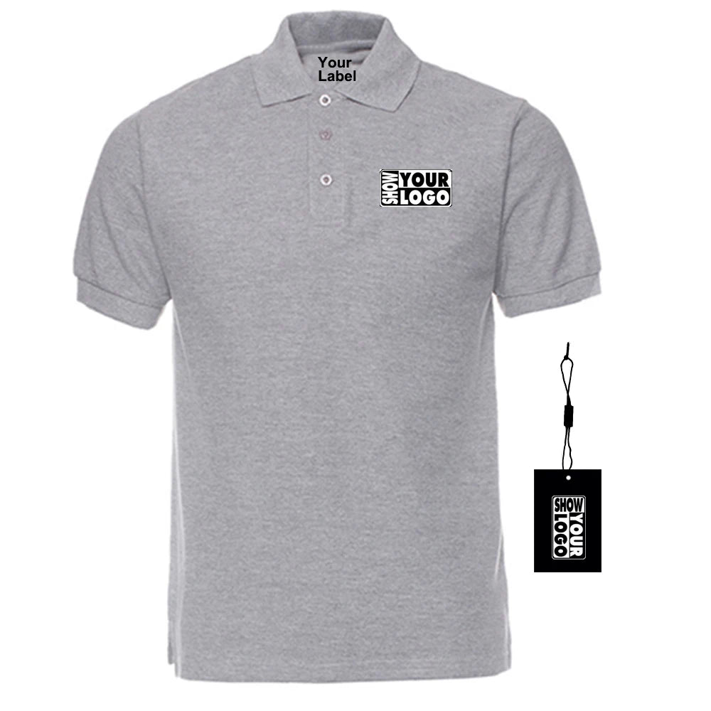 Free Labels Print Custom Printing 65% Cotton 35% Polyester Unisex Custom Polo Shirt Polo Custom logo Mixed Color and Size