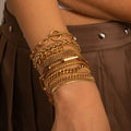 Bracelet Jewelry European Stainless Steel Bracelet Real Gold Plated Women's Zirconia Studded Chain Factory Store