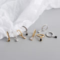 Women 925 Sterling Silver Drop Shape CZ Drop Pendant Huggie Earrings