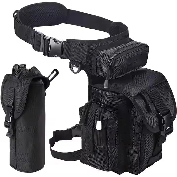Hot Sale Multifunctional Tactical Outdoor Hiking Traveling Drop Leg Waist Bag Pack Water Bottle Fishing Tool Pouch