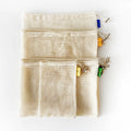 Accept Custom Logo Multi Sizes Natural Drawstring Cotton Mesh Makeup Pad Pouches Promotion Bags