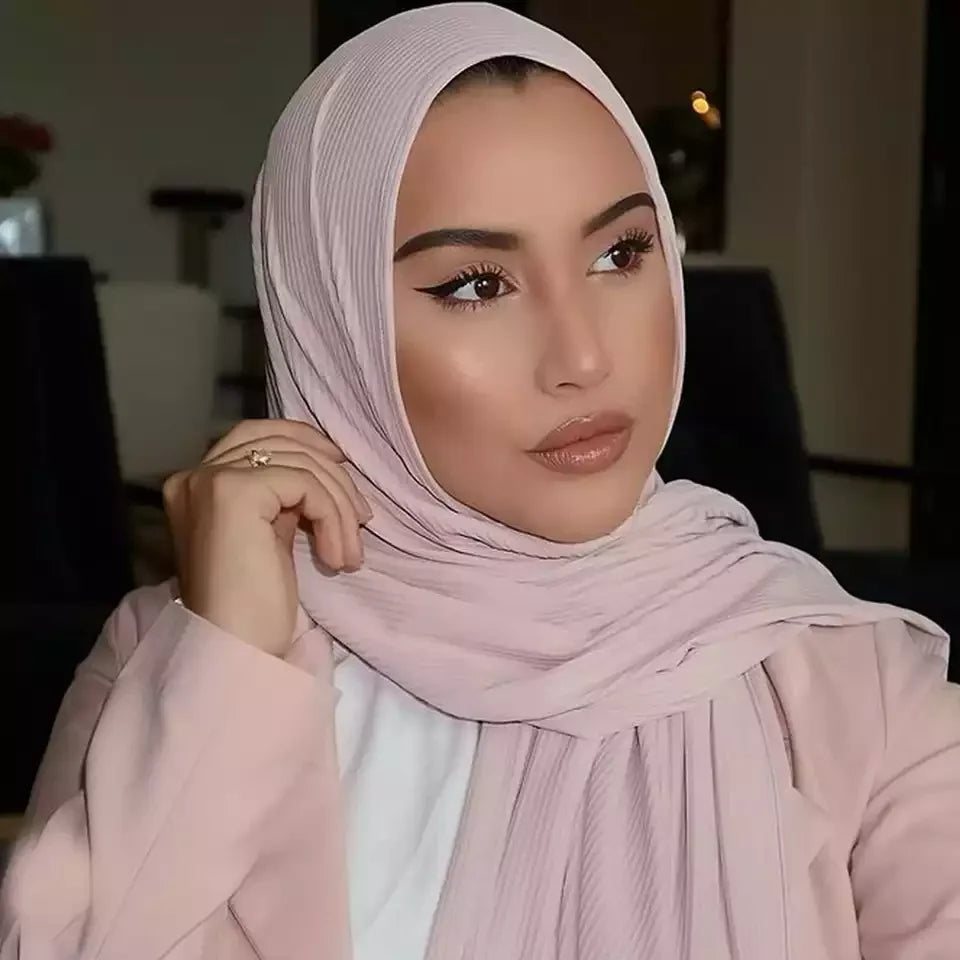 Autumn New Elastic Plaid Jersey Scarf for Women Malaysian Sweatshirt with Muslim Department Name