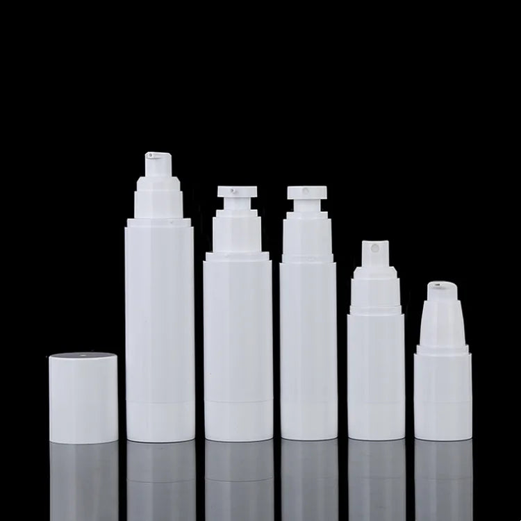 Empty Face Care Cosmetic Packaging 30ml 50ml 100ml 120ml Screw White Vacuum Airless Pump Spray Lotion Bottle