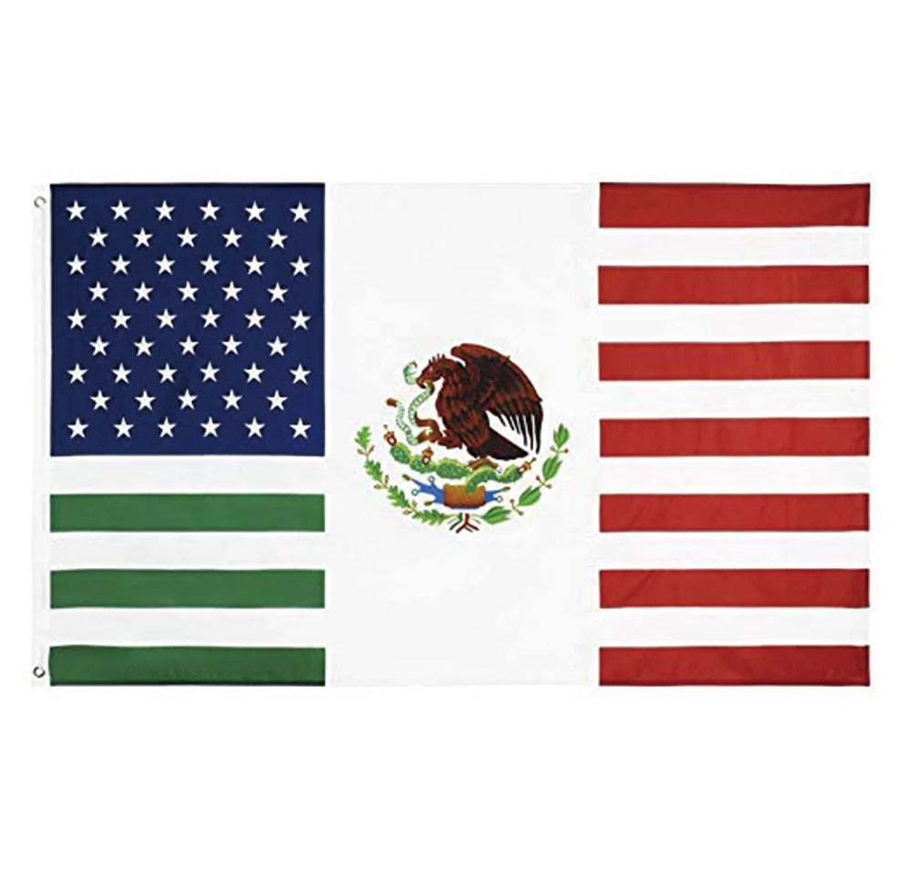 48 Hour Fast Shipping Is Cheap 3x5ft Double-sided Outdoor Flag Banner in Stock US Mexico Friendship Flag