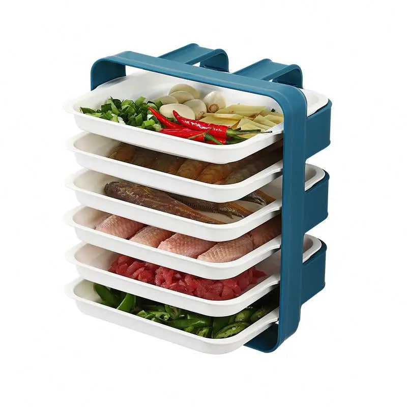 Kitchen Wall-mounted Desktop Side Dish Plate Punch-free Household Vegetable Storage Rack Hot Pot Barbecue Tray