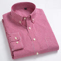RNSHANGER Hight-qulity Cotton Full Plain Shirt Slim Fit Formal Shirts for Men Soft Plaid Tops Sligle Pocket Office Shirts