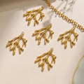 Vacuum 18K Gold Stainless Steel Marine Motives Charms Sea Coral Charms Pendants